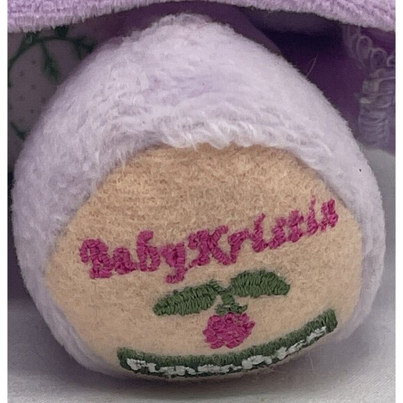 Vintage 1999 Fisher Price Baby Kristin 6" Purple Plush Stuffed Animal Toy - Picture 4 of 13